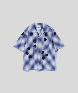 Hand Embroidery Ombre Plaid SS Shirt