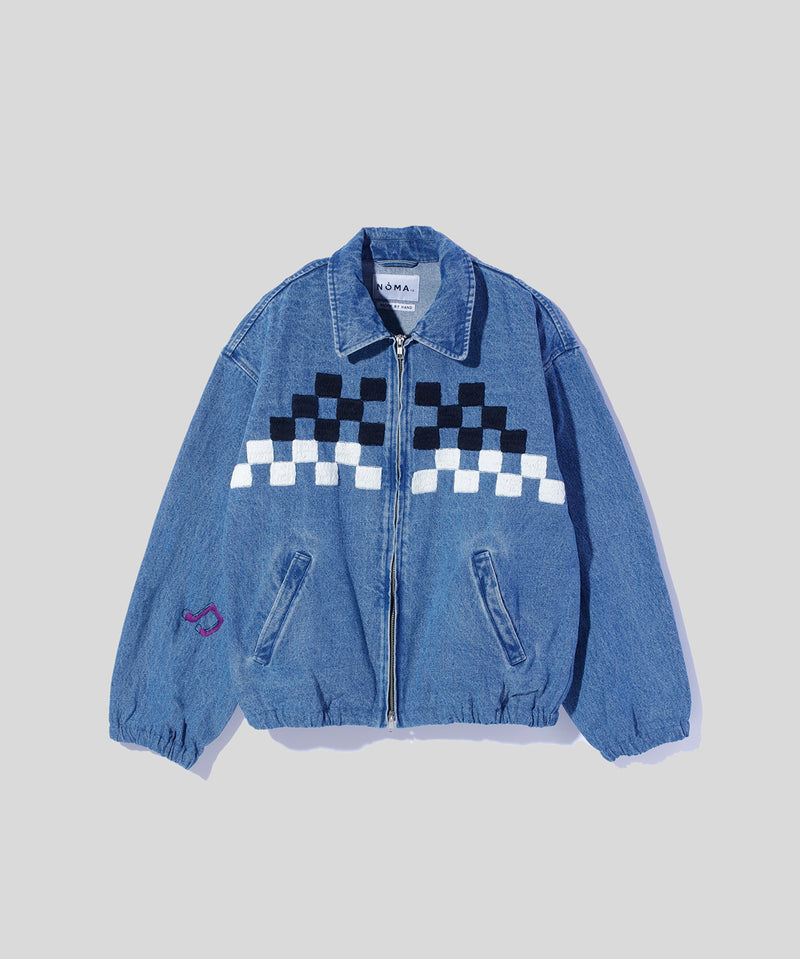 Checker Hand Embroidery Blouson