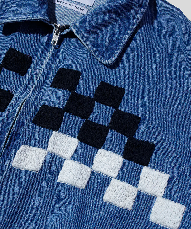 Checker Hand Embroidery Blouson