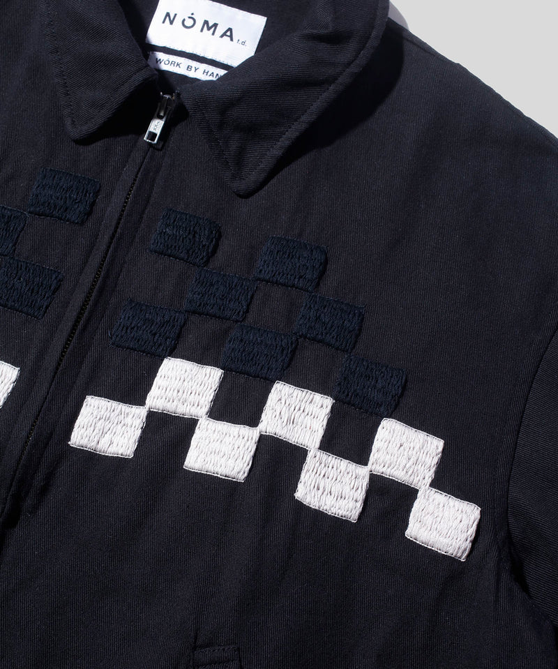 Checker Hand Embroidery Blouson