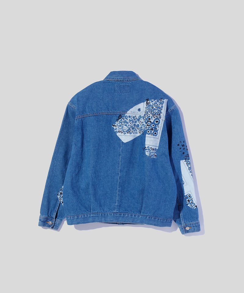 Sign Print Denim Jacket